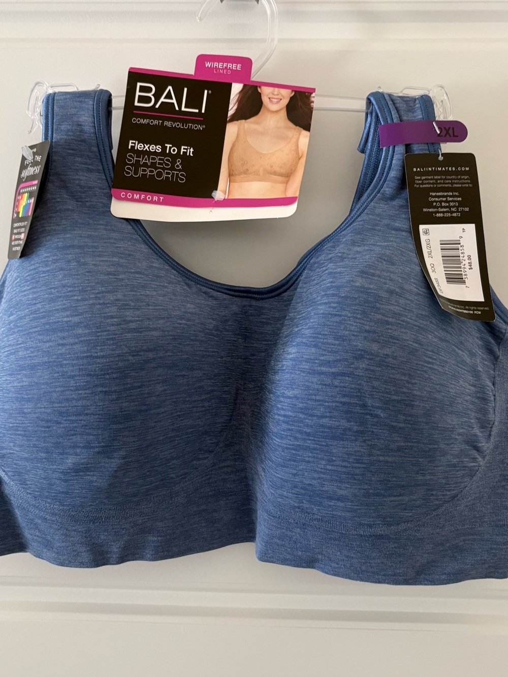 Bali Flexees To Fit Wirefree Comfort Bra - Heather Blue